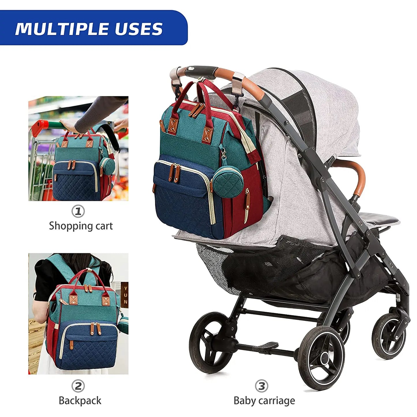 3 In 1 Diaper Bag Backpack